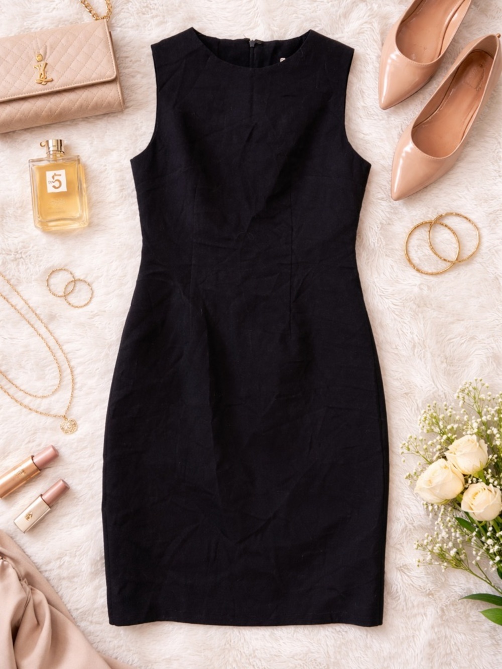 Amanda Smith Navy Blue  Sleeveless Sheath Mini Dress